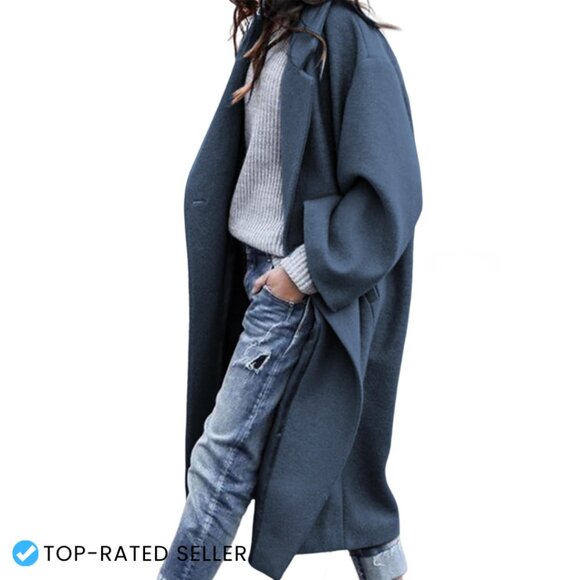 Jackets & Blazers - Oversized Wool Blend Trench Coat Double Breasted Long Winter Overcoat Chic